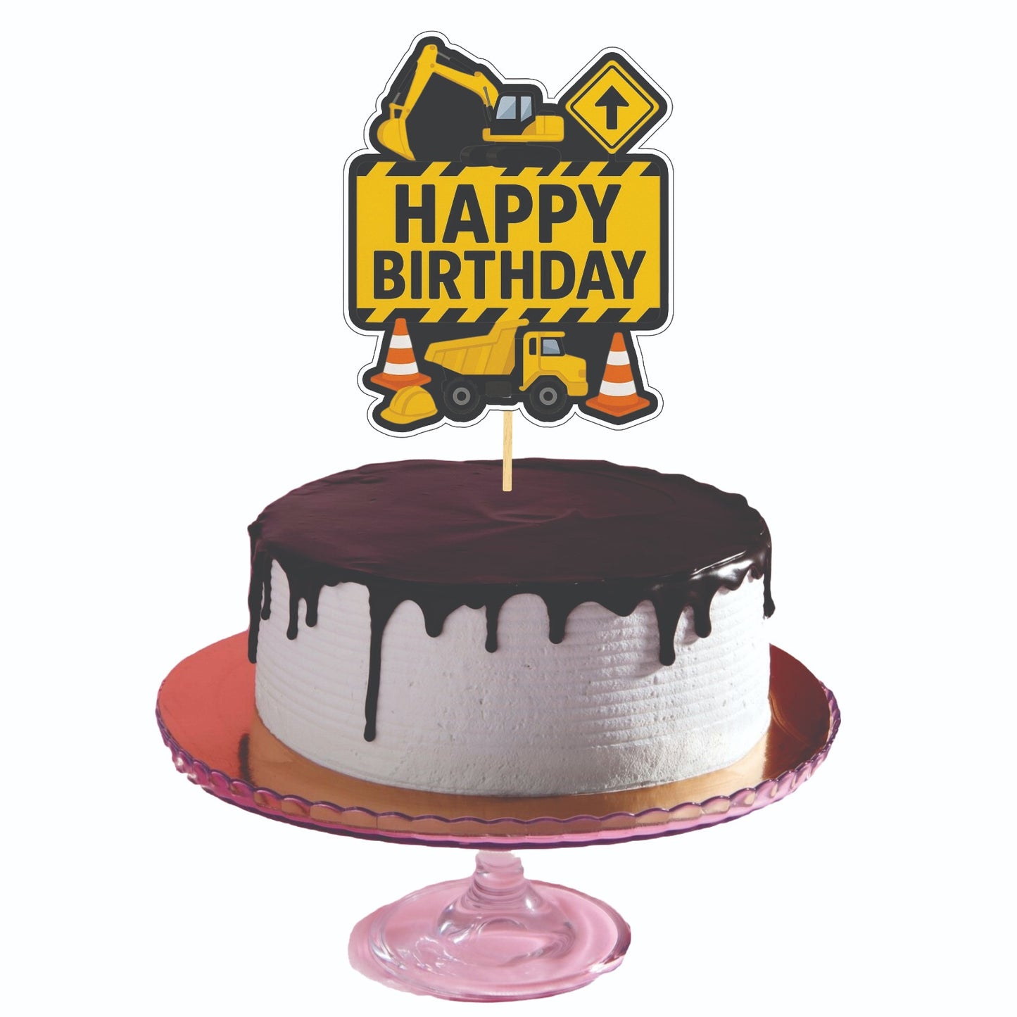 Construction Theme Cake Topper – Pack of 1