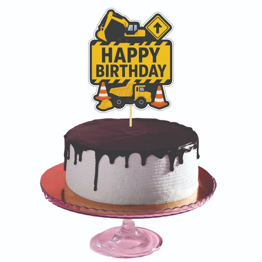 Construction Theme Cake Topper – Pack of 1