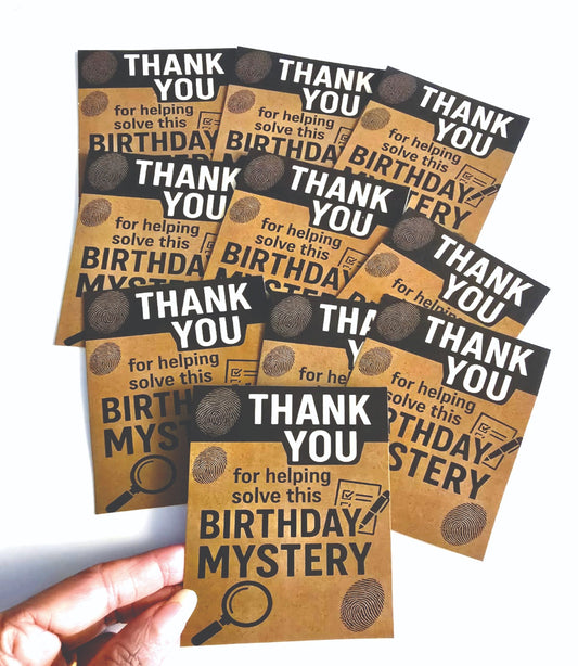 Detective theme thank you card