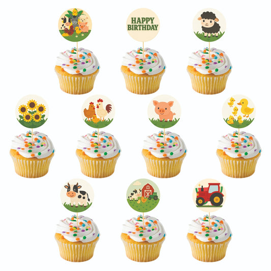 Farm theme Cupcake Toppers – Pack of 10