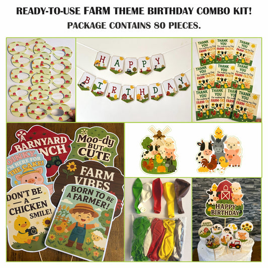 Ready-to-use Farm theme birthday combo kit