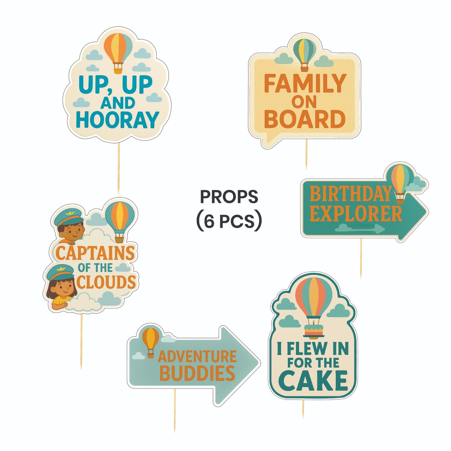Hot Air Balloon Theme – Props Pack (6 pcs)
