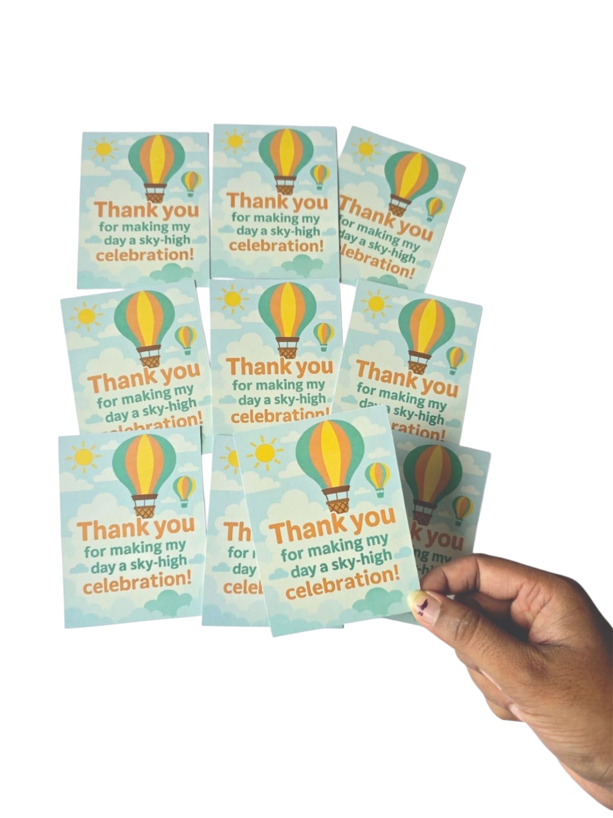 Hot Air Balloon theme thank you card