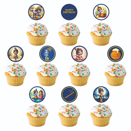 Krishna theme Cupcake Toppers – Pack of 10