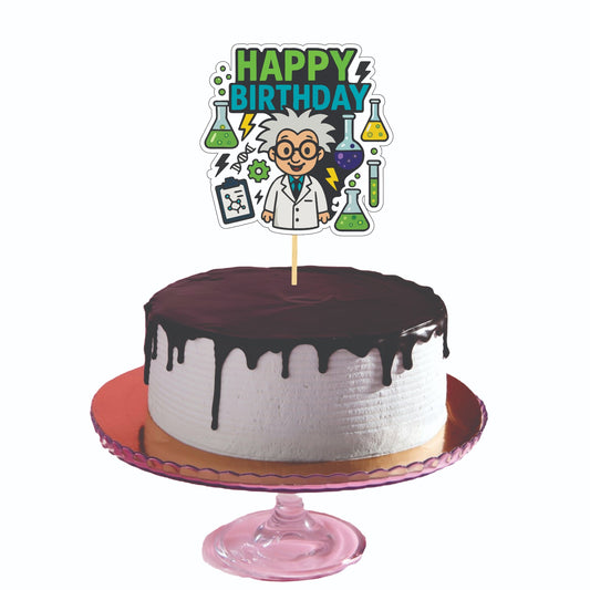 Mad Scientist Theme Cake Topper – Pack of 1