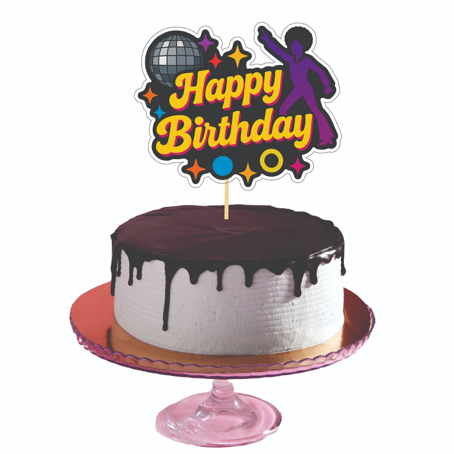 Retro Theme Cake Topper – Pack of 1