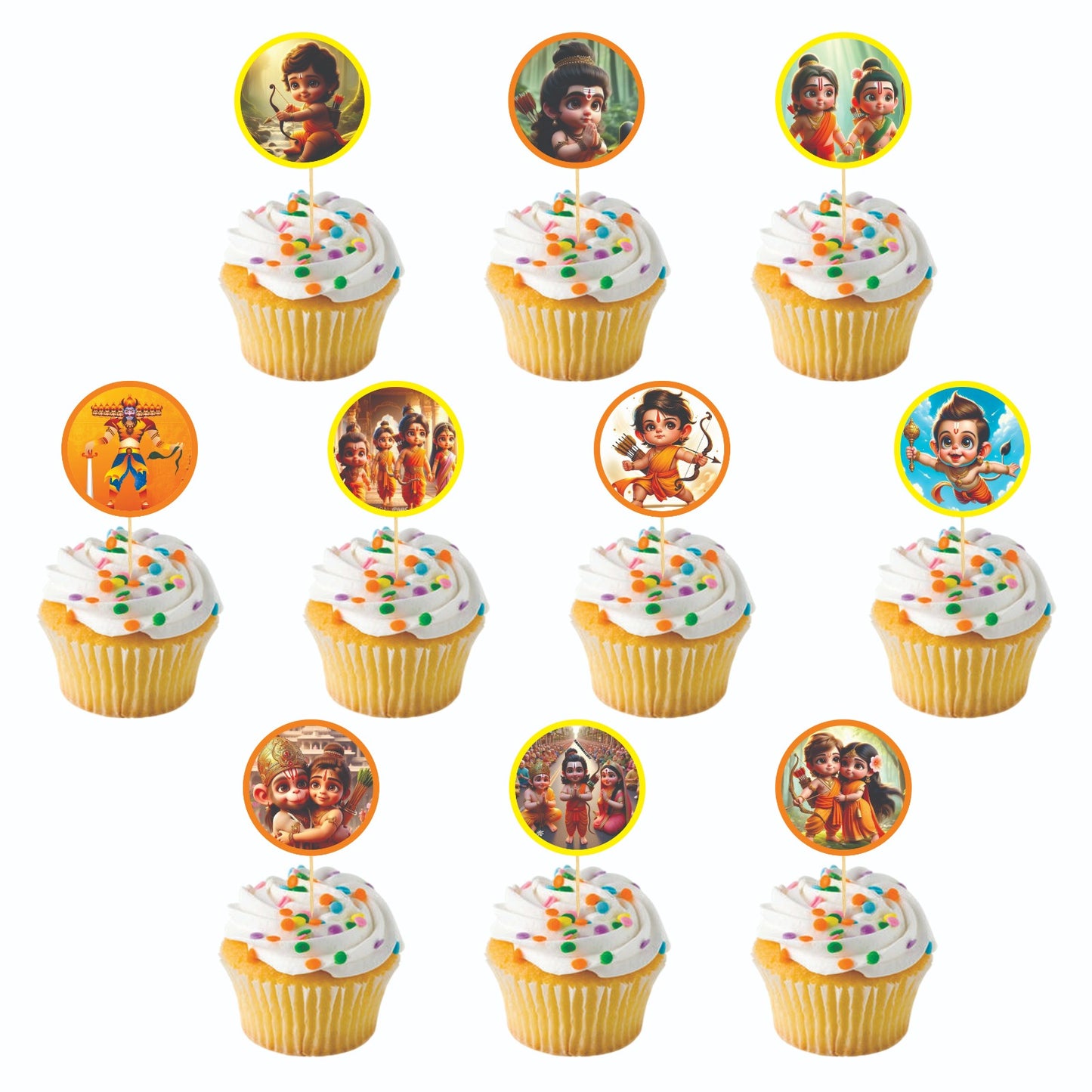 Ramayana theme Cupcake Toppers – Pack of 10