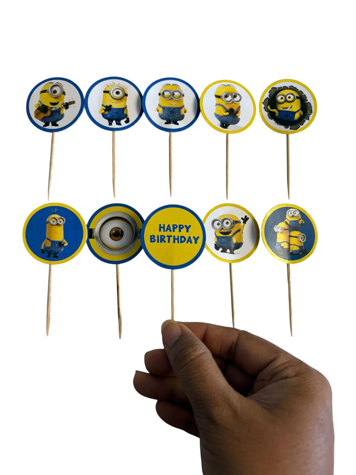 Minion theme Cupcake Toppers – Pack of 10