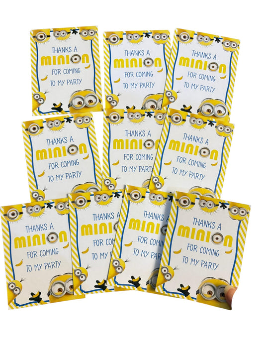 Minion theme thank you card