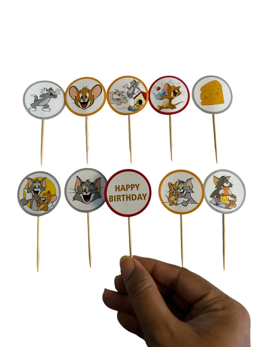 Tom and Jerry theme Cupcake Toppers – Pack of 10