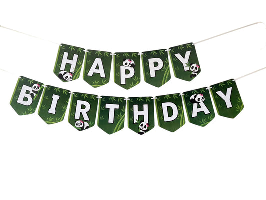 Panda Girl theme: Happy Birthday Banner