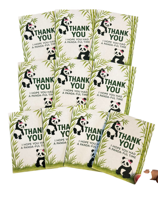 Panda Girl theme thank you card