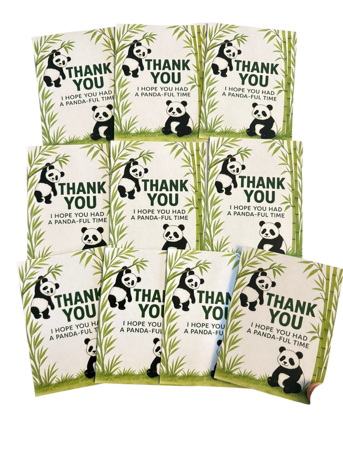 Panda Boy theme thank you card