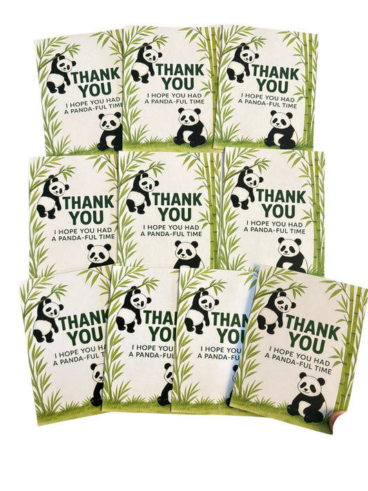 Panda Boy theme thank you card