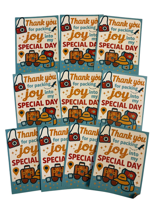 Travel theme thank you card