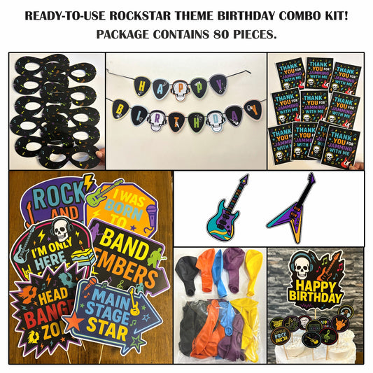 Ready-to-use Rockstar theme birthday combo kit