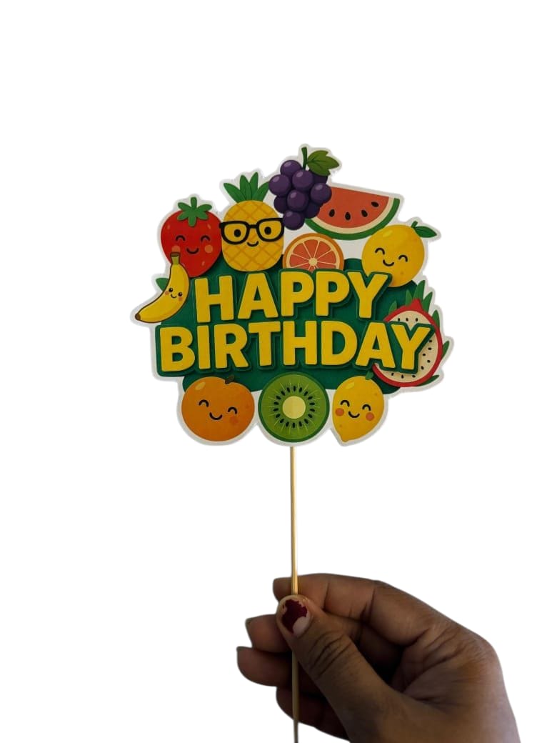 Tutti Frutti Theme Cake Topper – Pack of 1