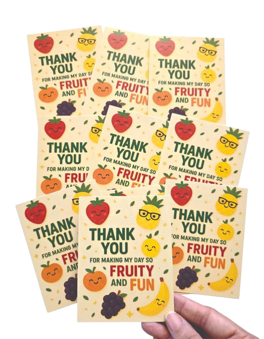 Tutti Frutti theme thank you card