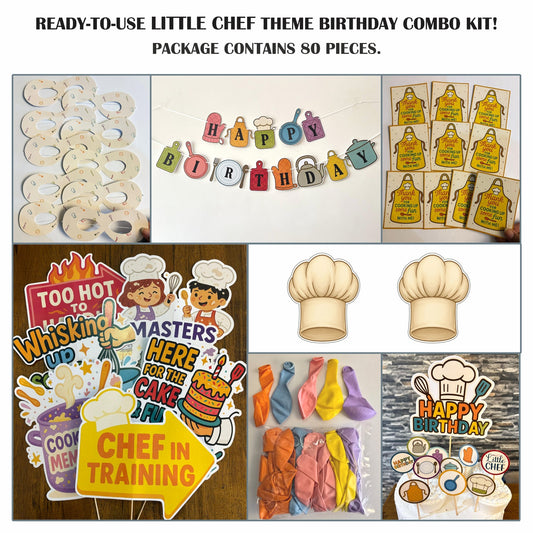 Ready-to-use Little Chef theme birthday combo kit