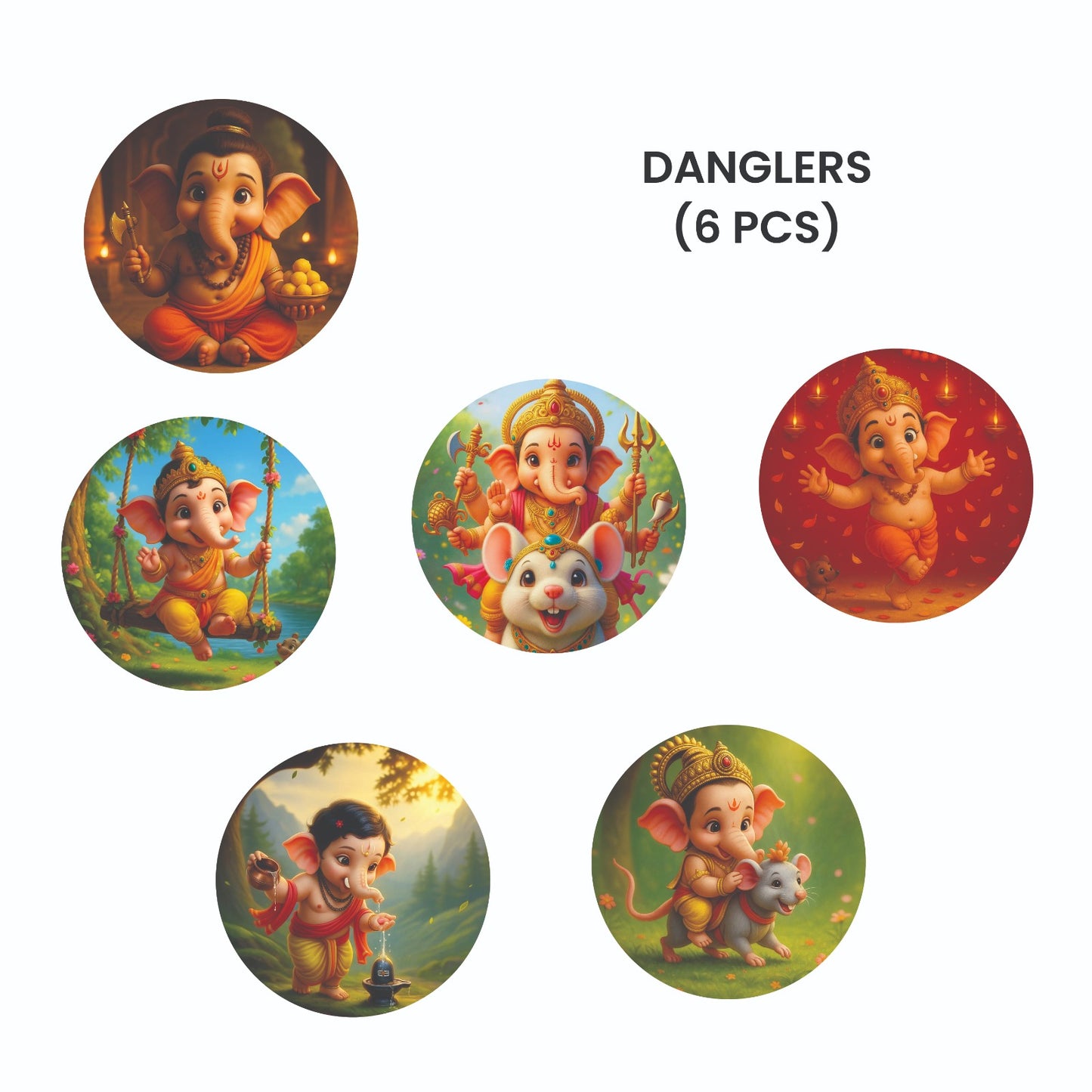Little Ganesha Theme – Danglers Pack (6 pcs)