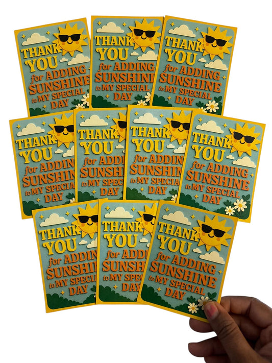 Sunshine theme thank you card