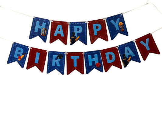 Cricket theme: Happy Birthday Banner