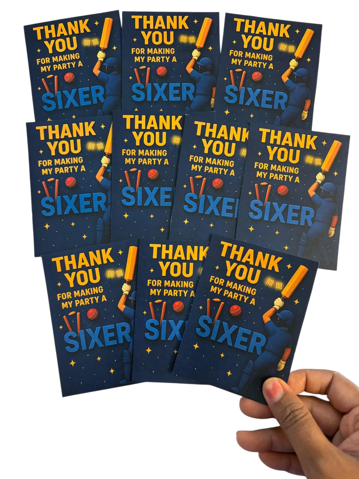 Cricket theme thank you card