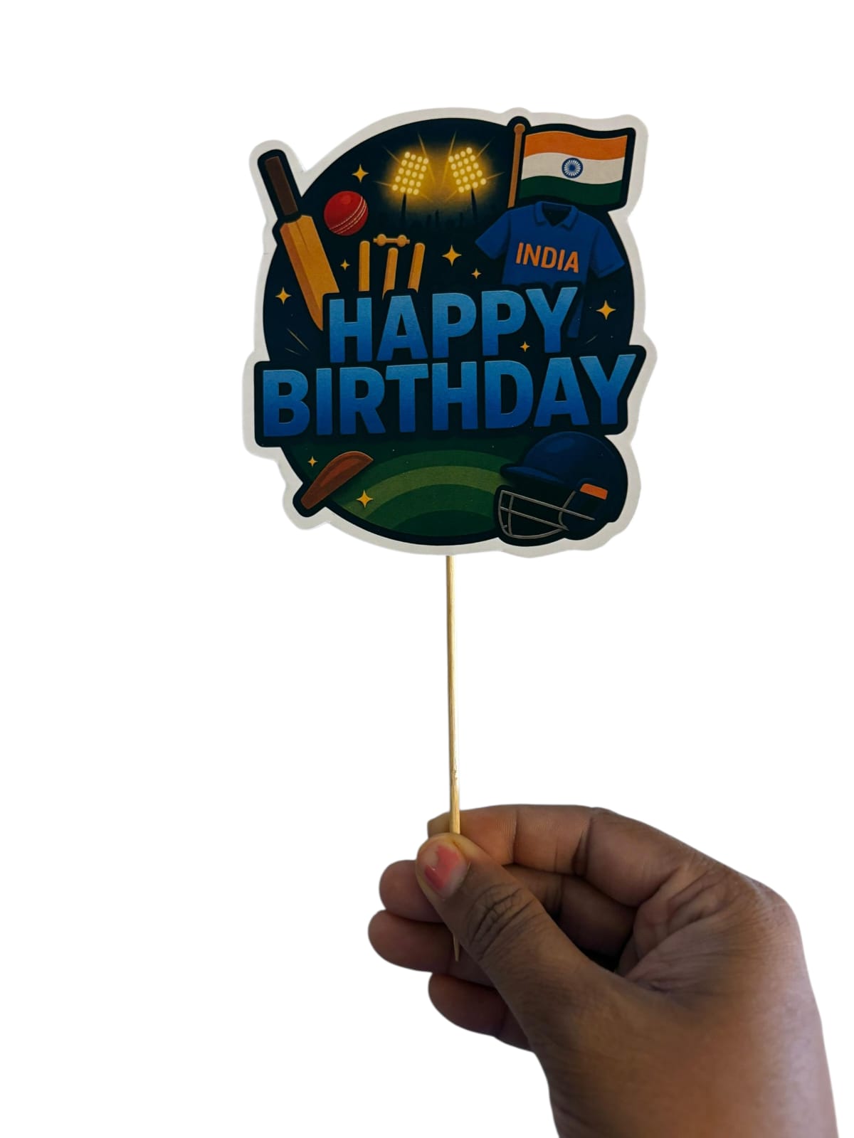 Cricket Theme Cake Topper – Pack of 1