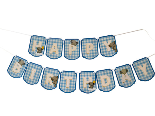 Little elephant Boy theme: Happy Birthday Banner
