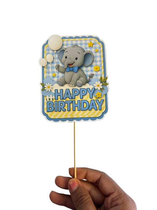 Little elephant Boy Theme Cake Topper – Pack of 1