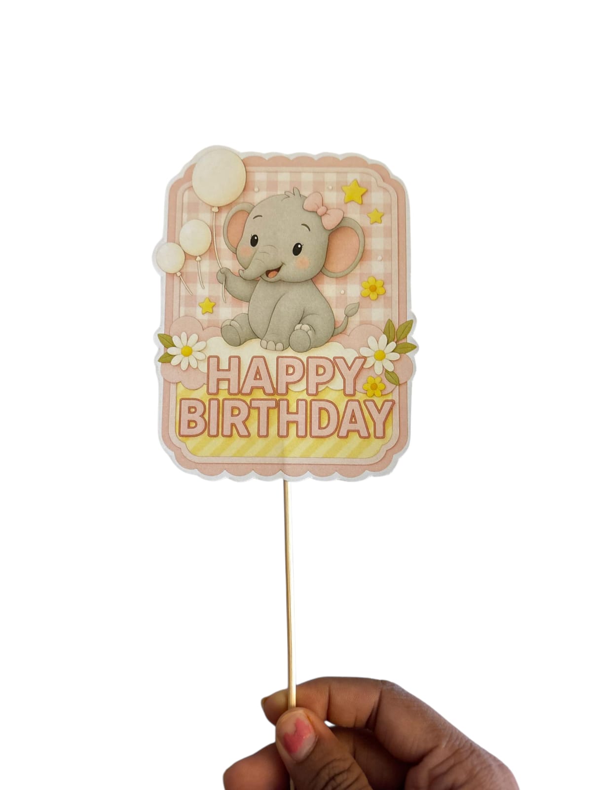 Little elephant Girl Theme Cake Topper – Pack of 1