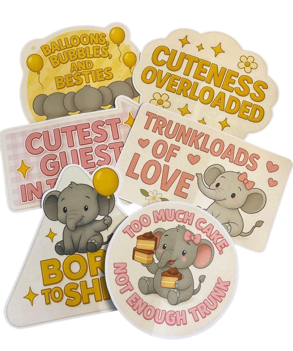 Little elephant Girl Theme – Props Pack (6 pcs)