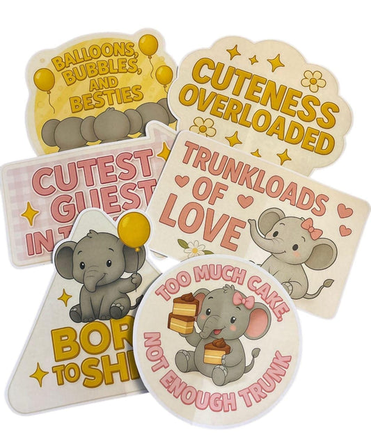 Little elephant Girl Theme – Props Pack (6 pcs)