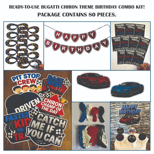 Ready-to-use Bugatti Chiron theme birthday combo kit