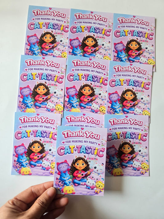 Gabby's Dollhouse theme thank you card