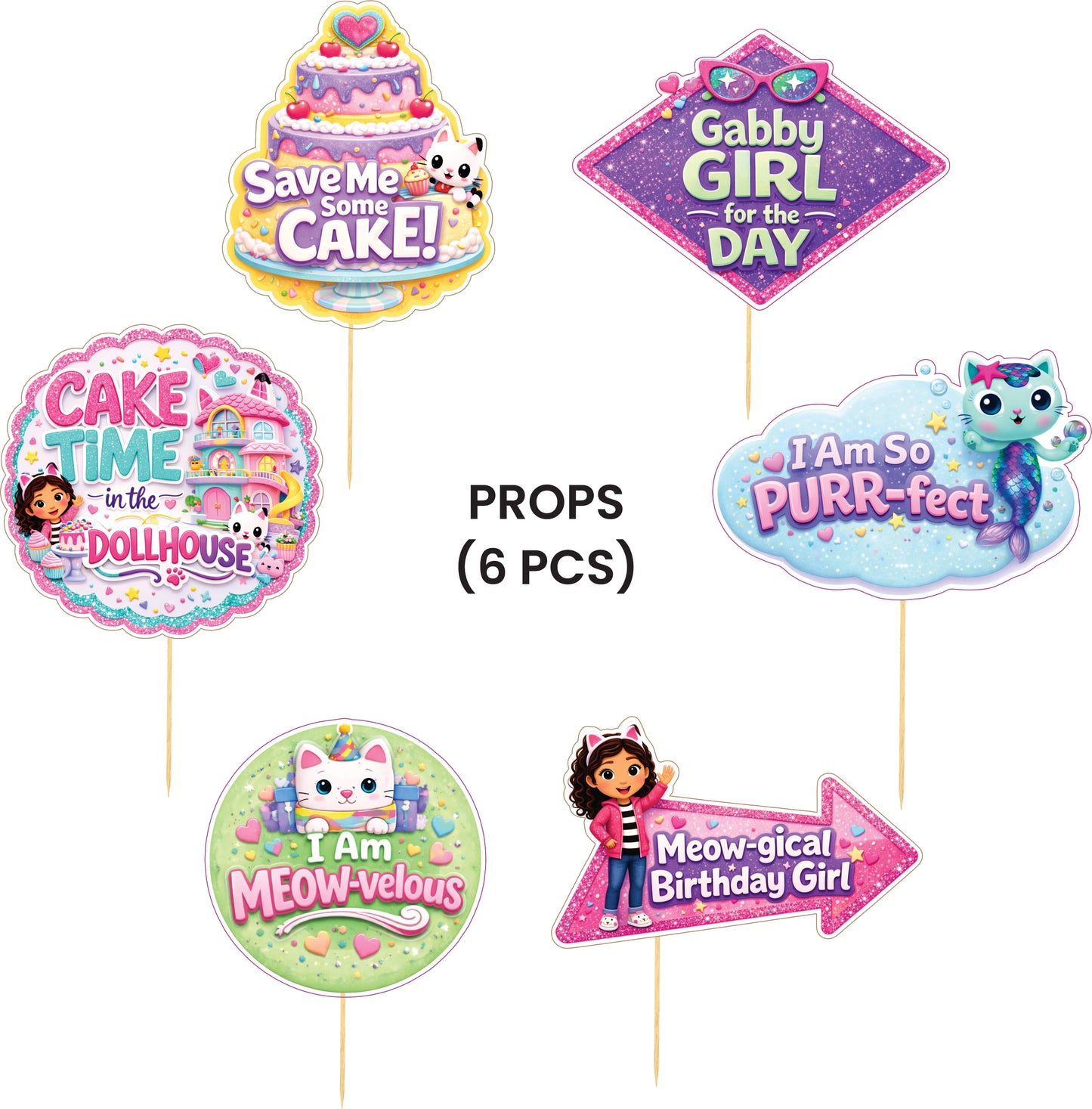 Gabby's Dollhouse Theme – Props Pack (6 pcs)